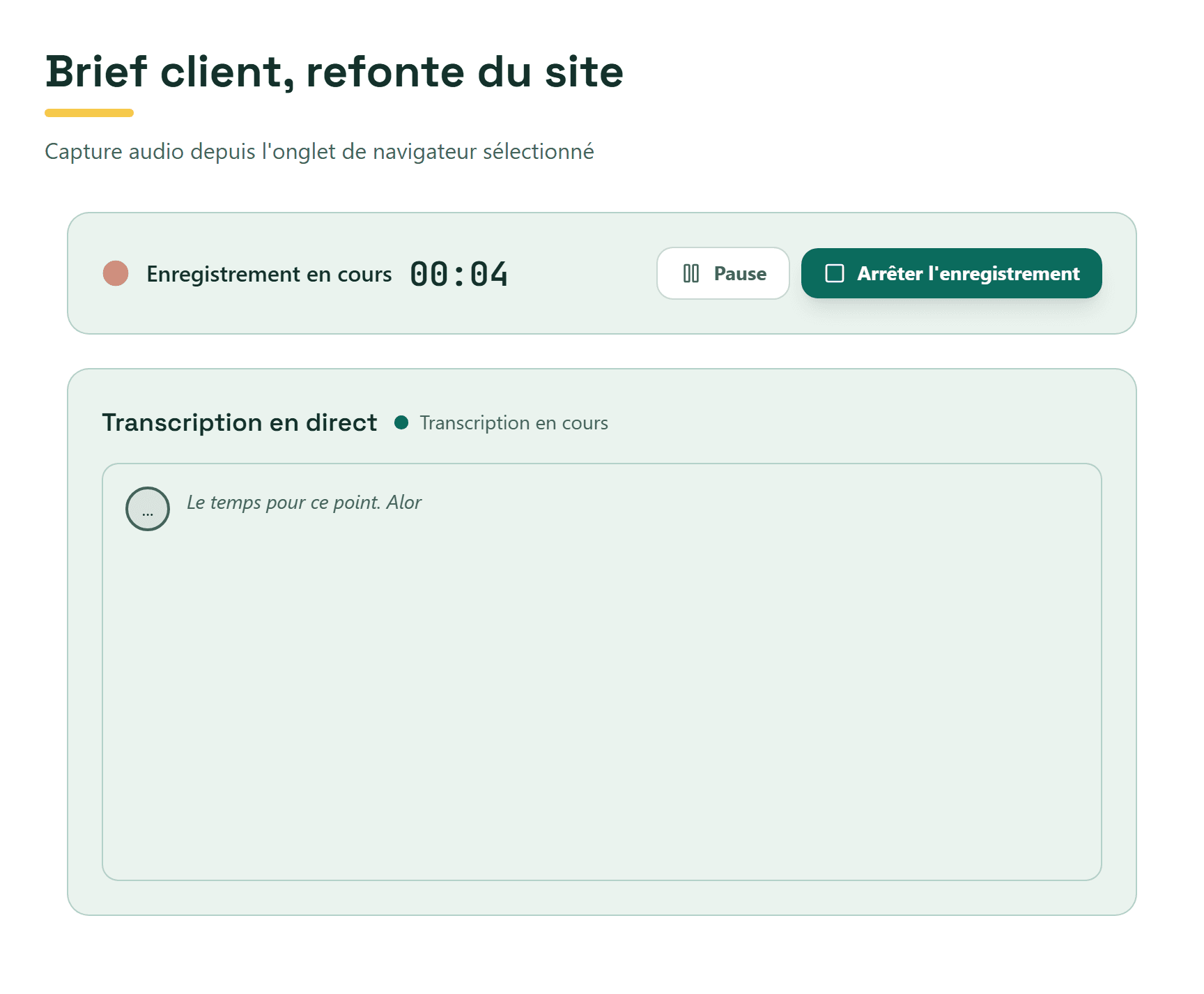 Vous partagez l'onglet de la réunion